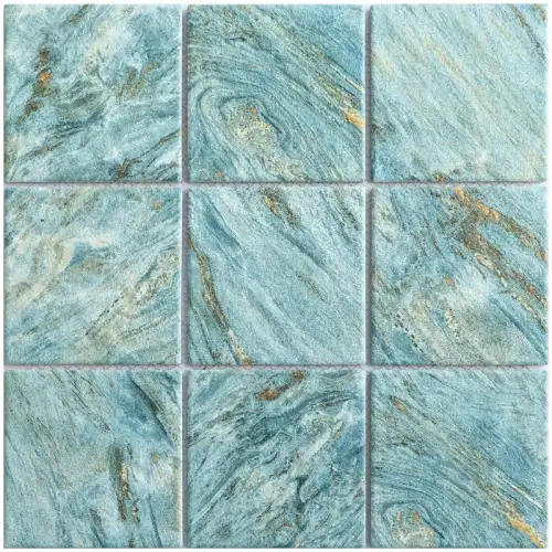 Ocean blue ceramic mosaic tile sample