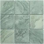 Green natural stone effect ceramic mosaic tile sample